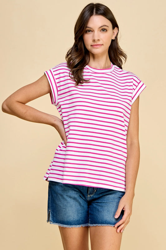 Striped top with Short Sleeves