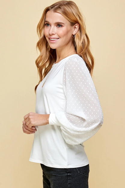 Top with detailed Laced Sleeves